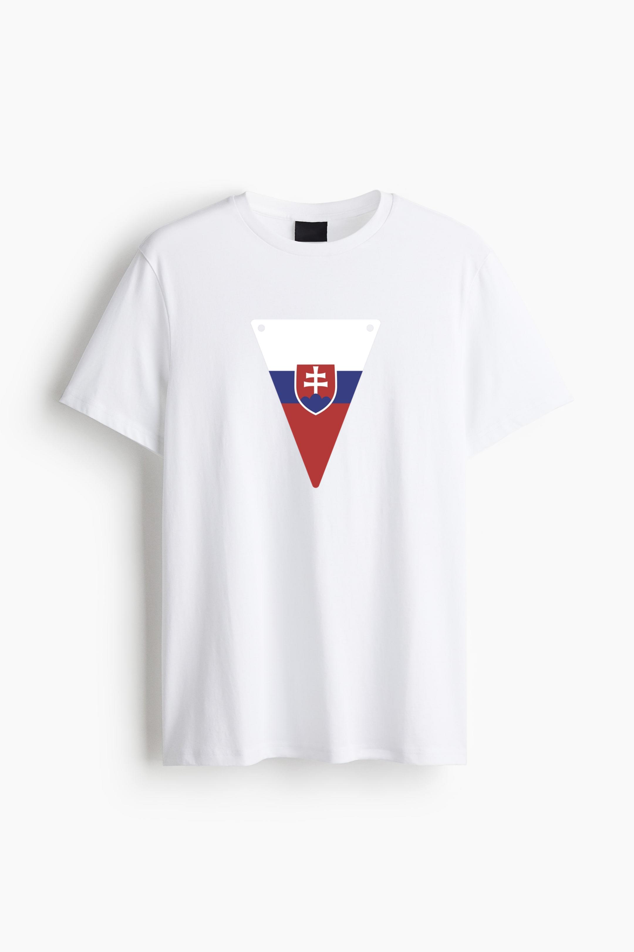 Triangular Pennant Of Slovakia Cotton T-Shirt 