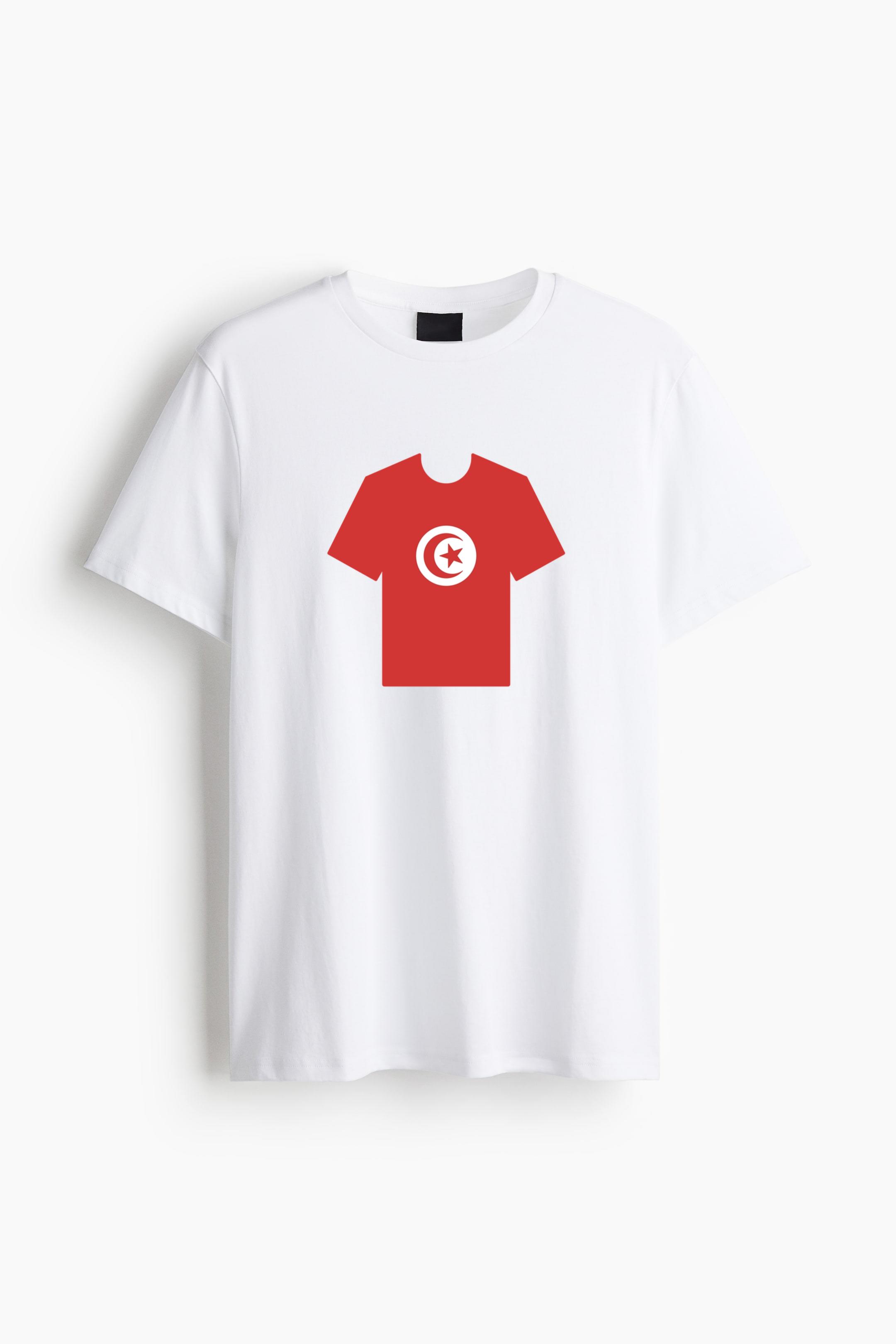 Tunisia Flag Inspired T Shirt Cotton T-Shirt 