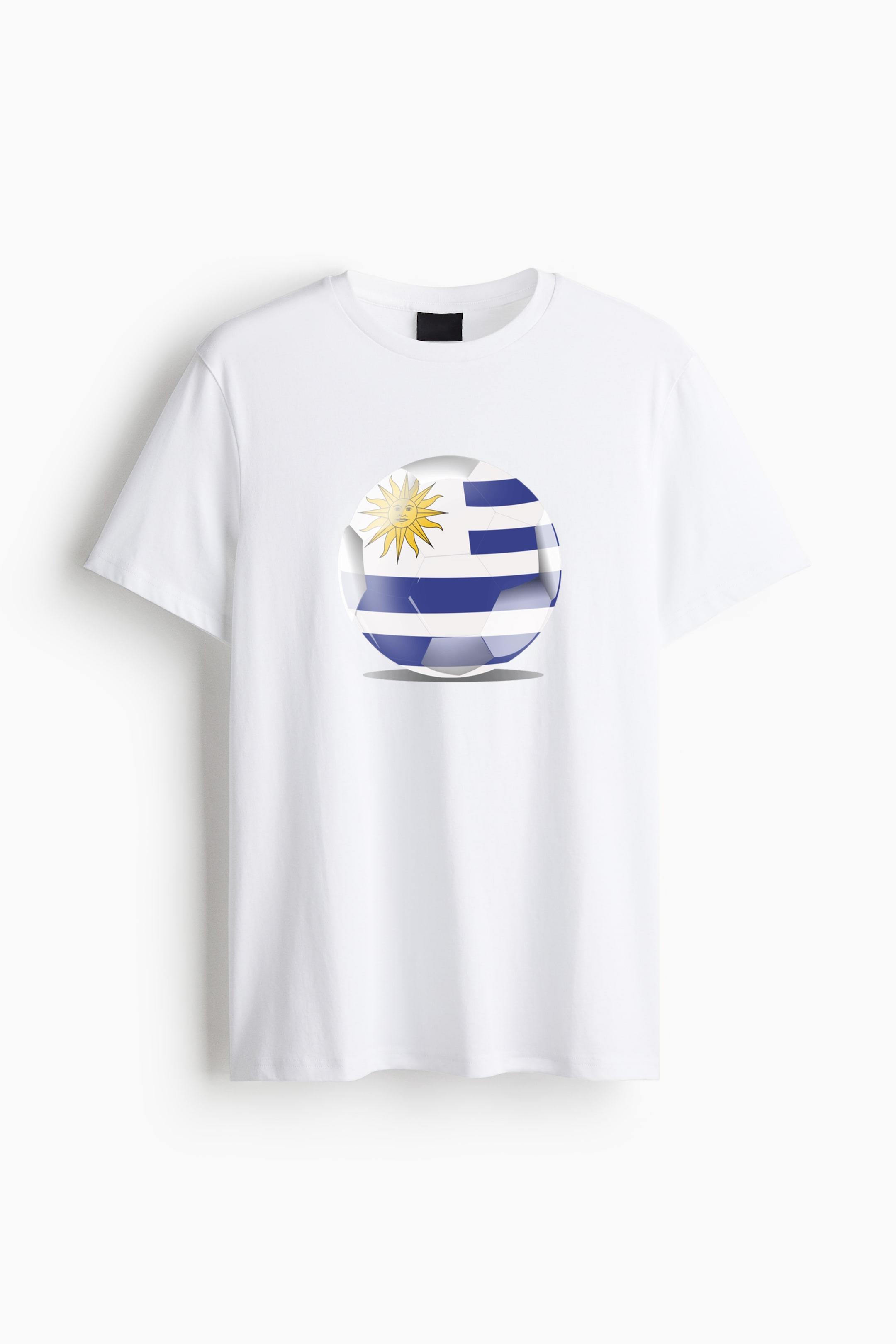 Uruguay Football Flag Cotton T-Shirt 