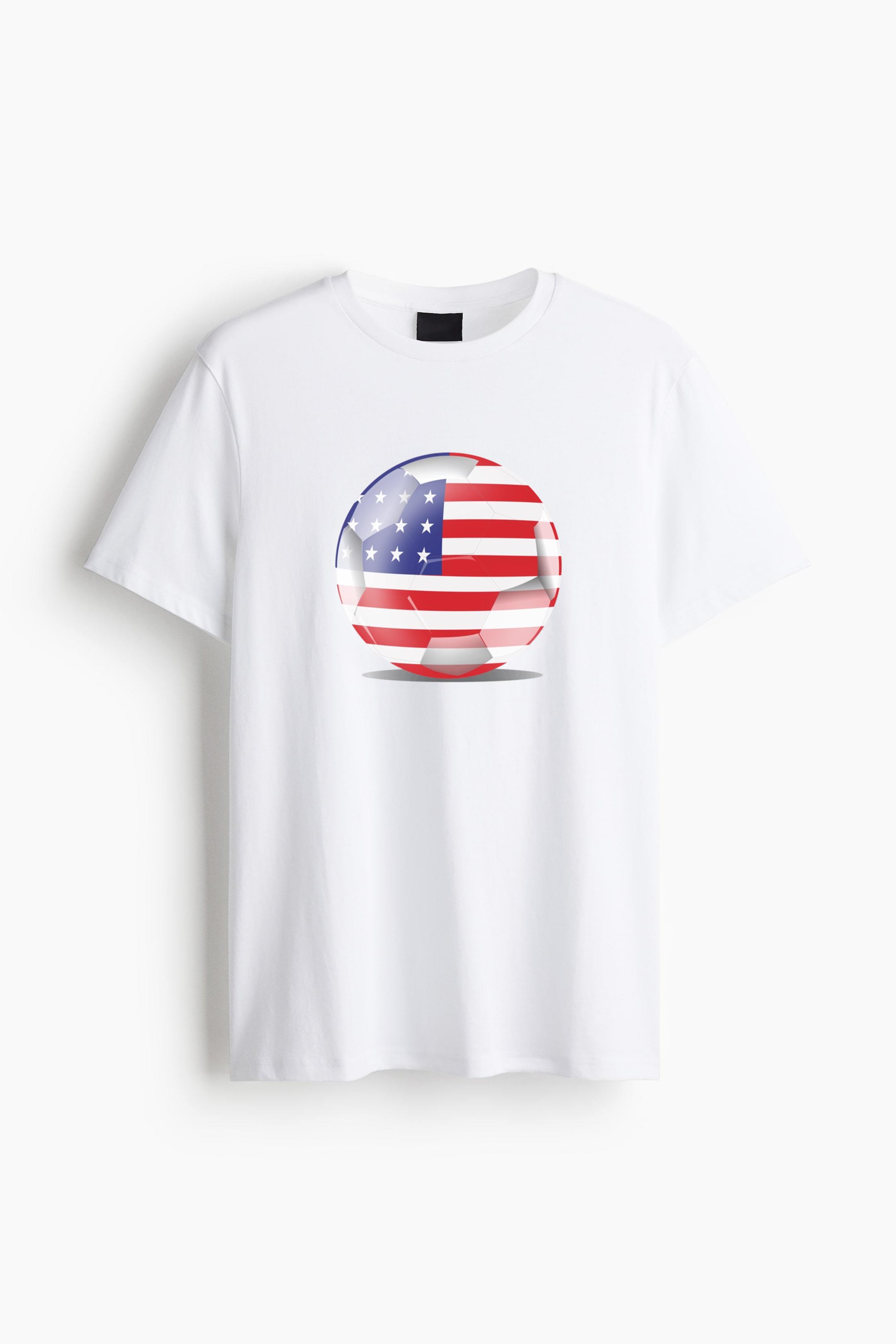 Usa Football Flag Cotton T-Shirt 