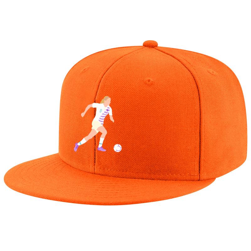 Woman Soccer Player Kicking Flat Snapback Hat 