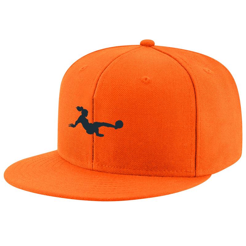 Woman Soccer Player Tackling Silhouette Snapback Hat 